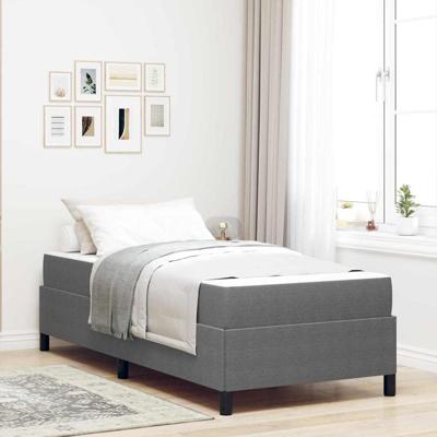Bedframe Lichtgrijs 90 x 200 cm Katoenen stof