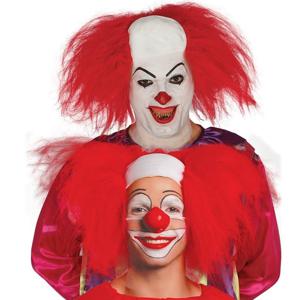 Horror killer clownspruik voor volwassenen - Halloween - Horrorclown - Rood - Verkleedpruik