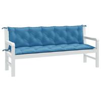 Tuinbankkussens 2 st 180x50x7 cm stof gemleerd blauw