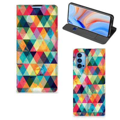 OPPO Reno4 Pro 5G | Hoesje met Magneet | Geruit