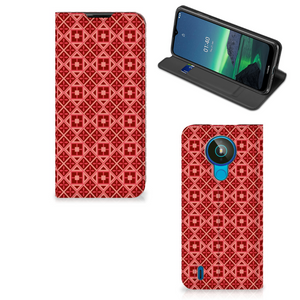 Nokia 1.4 Hoesje met Magneet Batik Rood