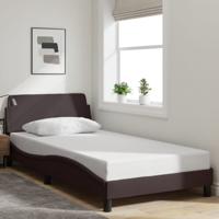Bedframe zonder matras 100x200 cm stof donkerbruin