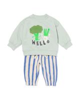 HEMA Babykledingset comfy fit strepen groen (groen)