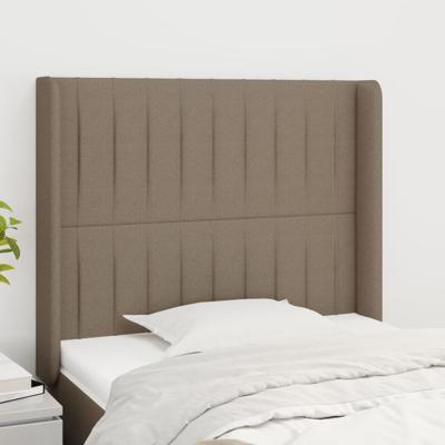 Hoofdbord met randen 83x16x118/128 cm stof taupe