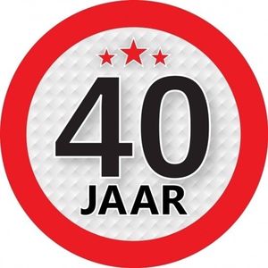 10x 40 Jaar leeftijd stickers rond 9 cm verjaardag versiering - Feeststickers