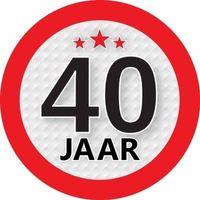 10x 40 Jaar leeftijd stickers rond 9 cm verjaardag versiering - Feeststickers - thumbnail