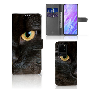Samsung Galaxy S20 Ultra Telefoonhoesje met Pasjes Zwarte Kat