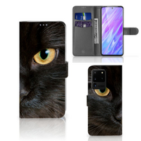 Samsung Galaxy S20 Ultra Telefoonhoesje met Pasjes Zwarte Kat