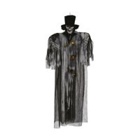 Horror/halloween decoratie skelet spook bruidegom pop - met verlichting - hangend - 180 cm - thumbnail