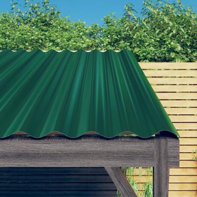 Dakpanelen 12 st 60x36 cm gepoedercoat staal groen