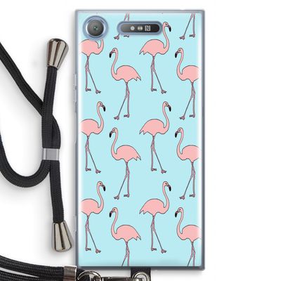 Anything Flamingoes: Sony Xperia XZ1 Transparant Hoesje met koord
