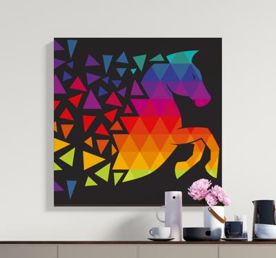 Canvas schilderij paarden Paard met kleurrijke dods