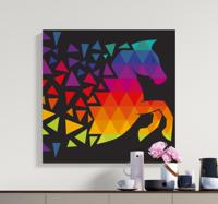Canvas schilderij paarden Paard met kleurrijke dods