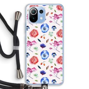 Bloemetjes: Xiaomi Mi 11 Lite Transparant Hoesje met koord