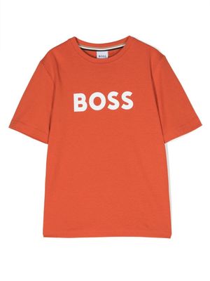 BOSS Kidswear t-shirt en coton à logo imprimé - Orange