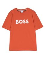 BOSS Kidswear t-shirt en coton à logo imprimé - Orange