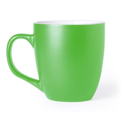 Koffie Drinkbeker/mok - groen - 440 ml - Keramiek - Koffie mokken/bekers voor onbijt en lunch