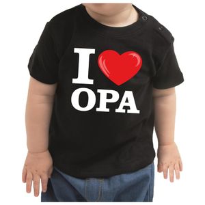 I love opa cadeau t-shirt zwart peuter jongen/meisje