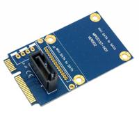 MINI SATA to 7 pins SATA Mini PCI-E HDD harde schijf Adapter uitbreidingskaart (blauw)