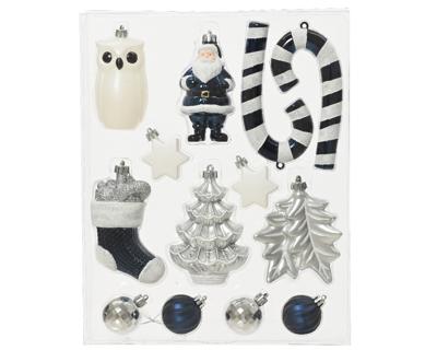 Mix box kunststof d8 cm ass 12st III kerst - Decoris