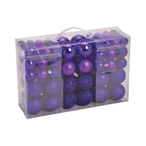 Kerstboomversiering 100x paarse plastic kerstballen   -