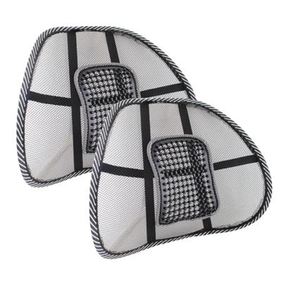 Malatec Rugsteun stoel - 2x - zwart - mesh - B40 x H39 cm - bureaustoel/autostoel