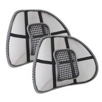 Malatec Rugsteun stoel - 2x - zwart - mesh - B40 x H39 cm - bureaustoel/autostoel