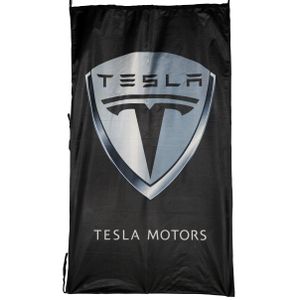 Tesla vlag zwart 150 x 90 cm   -