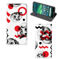 Mobiel BookCase Nokia 2.3 Skull Red - thumbnail