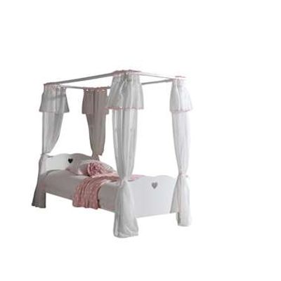 Vipack hemelbed Amori met textiel - wit - 90x200 cm - Leen Bakker