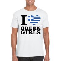 I love Greek girls t-shirt wit heren 2XL  - - thumbnail