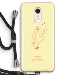 No rain no flowers: Xiaomi Redmi 5 Transparant Hoesje met koord