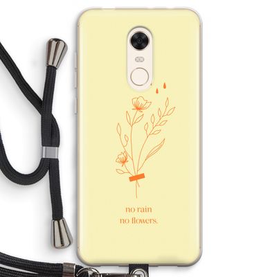 No rain no flowers: Xiaomi Redmi 5 Transparant Hoesje met koord
