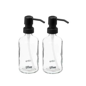 2x Stuks Zeeppompjes/zeepdispensers van glas - transparant - 250 ml