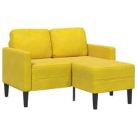 2-zitsbank met ligstoel L-vormig 125 cm fluweel geel