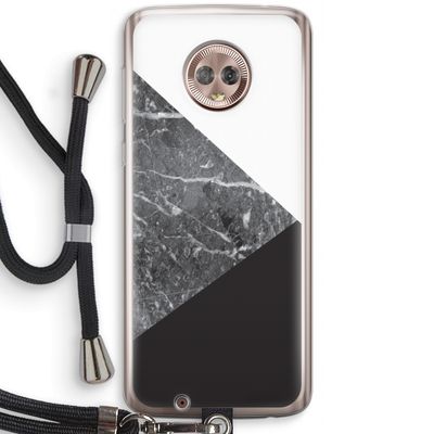Combinatie marmer: Motorola Moto G6 Transparant Hoesje met koord