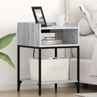 Nachtkastje met plank 2 pcs Grijs sonoma Bewerkt hout