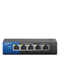 Linksys LGS105 Unmanaged Gigabit Ethernet (10/100/1000) Zwart, Blauw - thumbnail