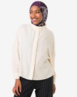 HEMA Damesblouse Senna ribbel gebroken wit (gebroken wit)