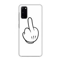 Middle finger white: Volledig geprint Samsung Galaxy S20 Hoesje