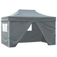 Vouwtent pop-up met 4 zijwanden 3x4,5 m antraciet