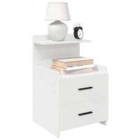 Nachtkastje met 2 lades 40x36,5x62 cm wit