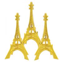 Tafeldecoratie Eiffeltoren - 3x - met glitters - 30 cm - landen thema versiering