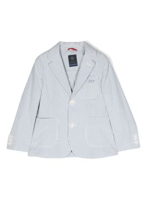 Fay Kids blazer rayé à simple boutonnage - Bleu