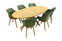 Sophie Studio Moss Green teak/Prado Ellips 240x115 cm - Ovale tuinset