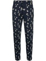 Scotch & Soda pantalon droit à fleurs - Bleu