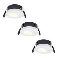 Set van 3 Napels LED inbouwspots Extra Plat (39mm) - 360° Kantelbaar - 8 Watt 570 Lumen - Dimbaar - IP65 Waterdicht voor Badkamer, binnen en buiten - Wit