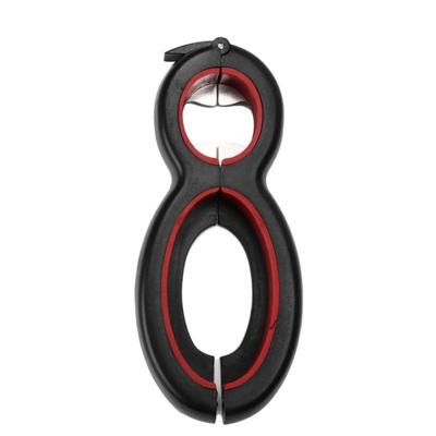 2 stuks 6 in 1 multifunctionele twist flesopener alles in een potje grijper wijn bier deksel twist off jar opener klauw (rood)