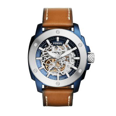 Horlogeband Fossil ME3135 Leder Bruin 24mm