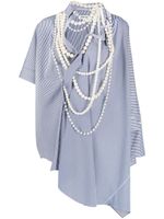 Junya Watanabe chemise asymétrique à ornements - Bleu